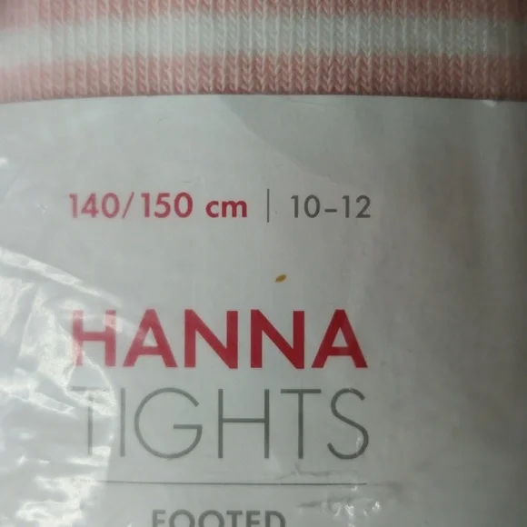 Hanna Andersson Pink and White Footed Tights Size 140/150 10-12 Nwt - Picture 3 of 6